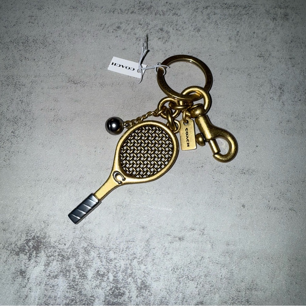 COACH Tennis Racket Bag Charm Keychain